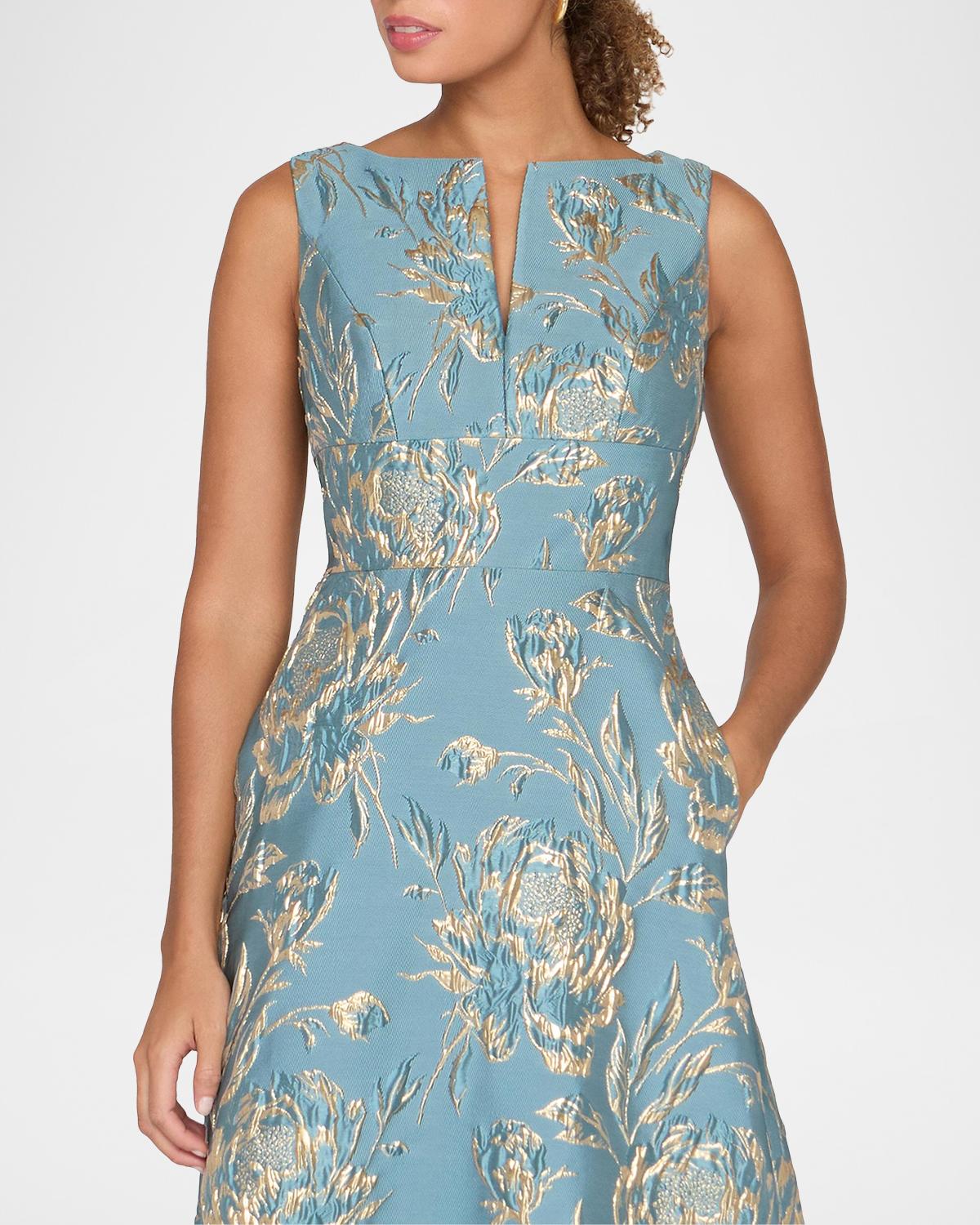 Giulietta Metallic Rose Jacquard Gown - thumbnail 5