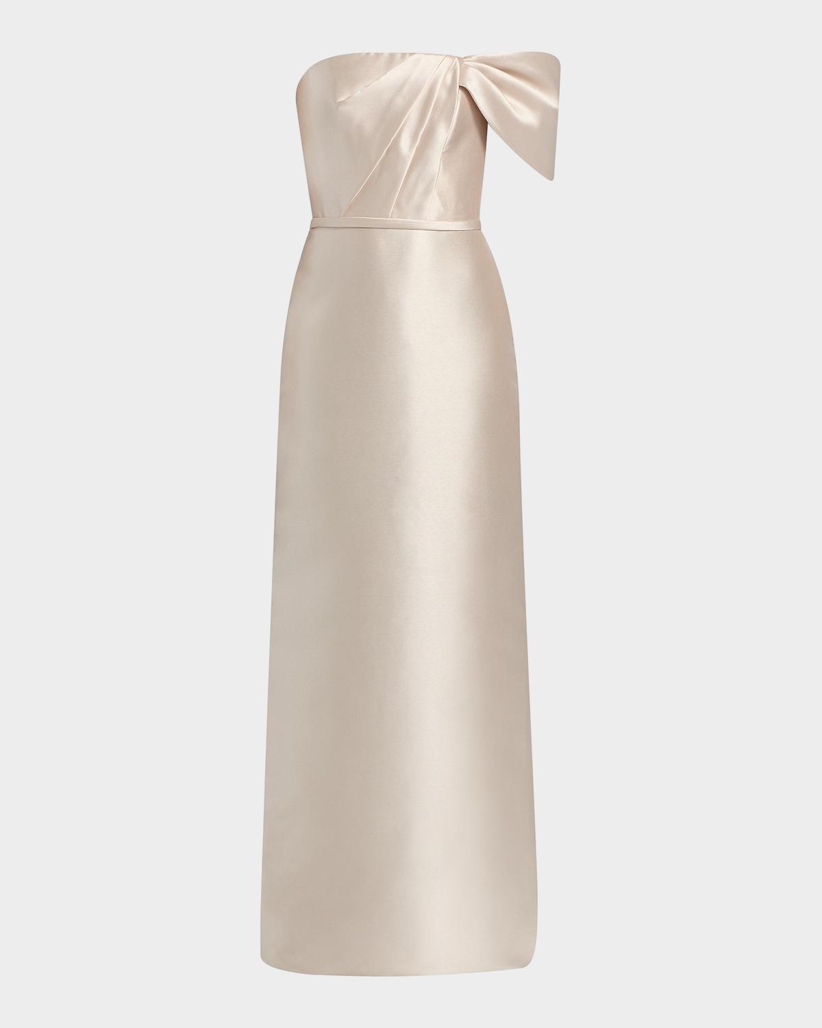 Satin One-Shoulder Column Gown