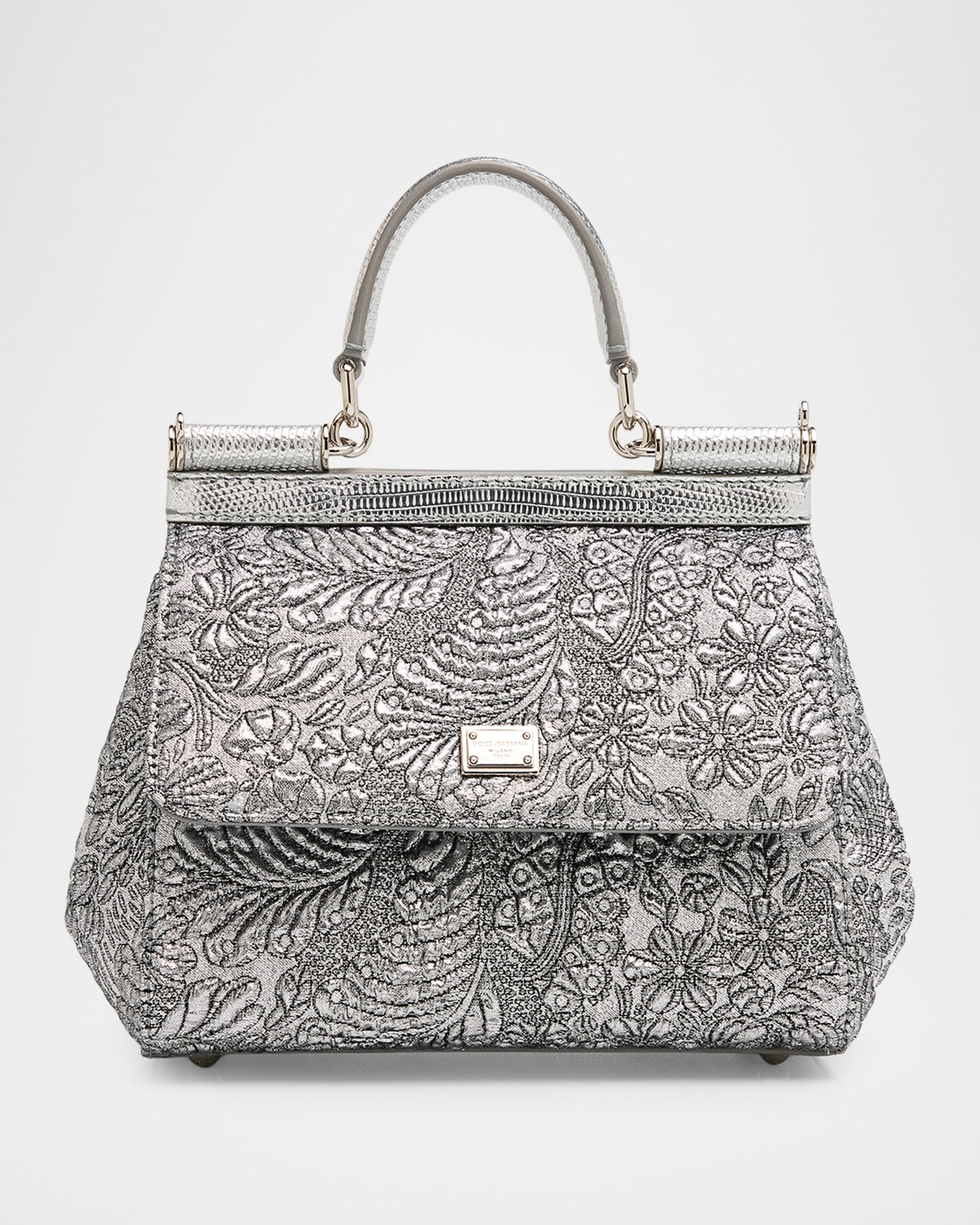 Dolce&Gabbana Sicily Metallic Brocade Top-Handle Bag | Neiman Marcus