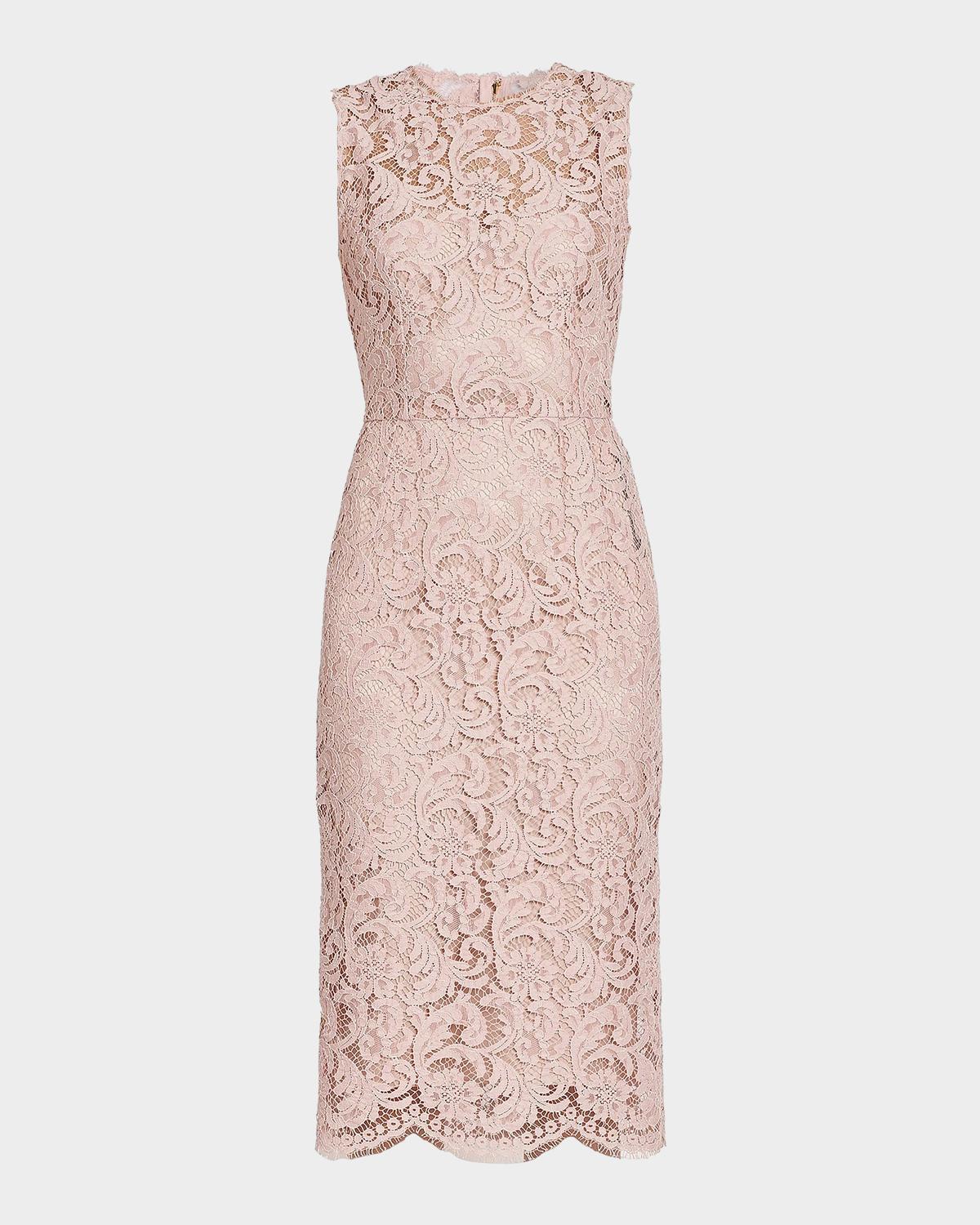 Lace Sheath Midi-Dress
