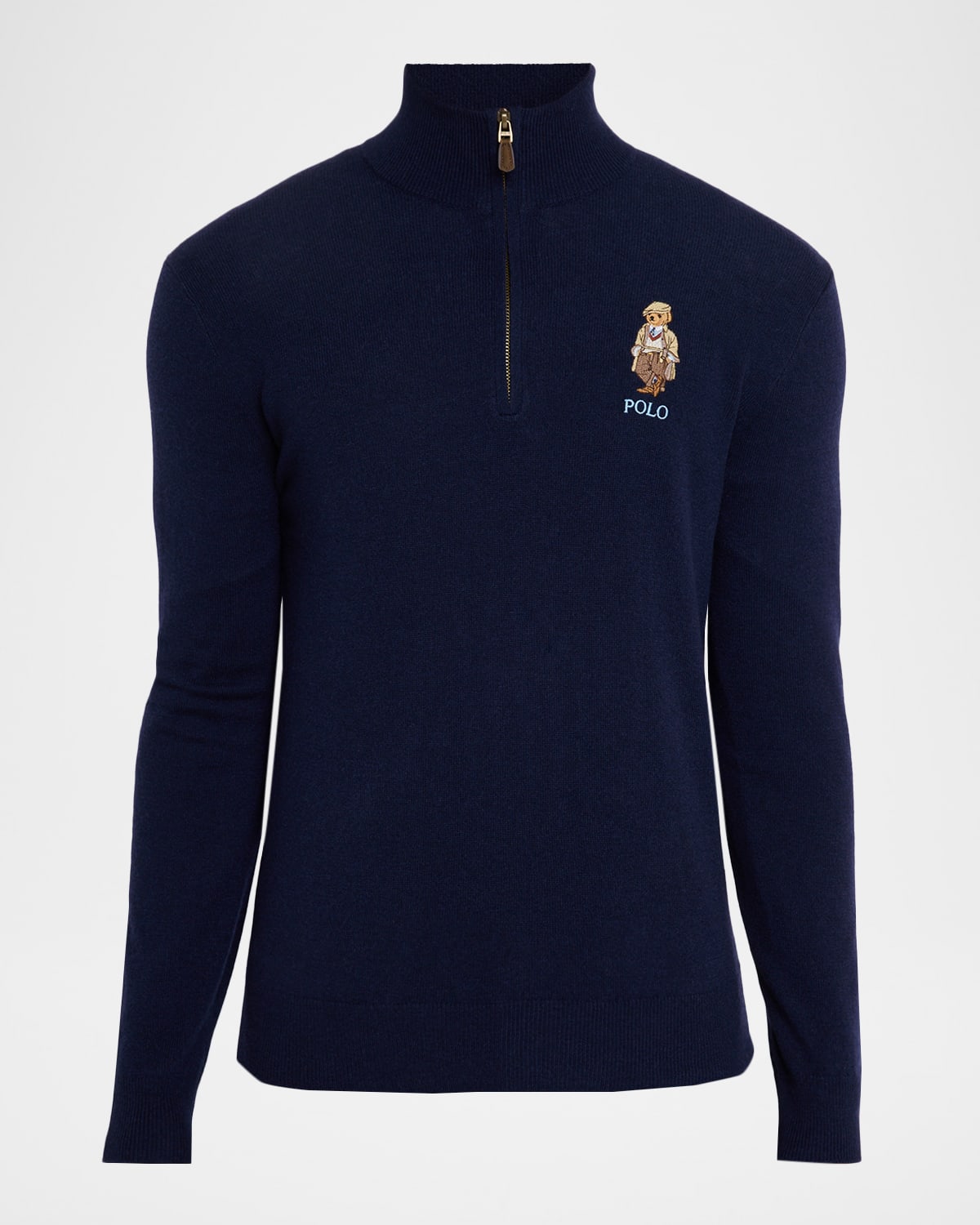 Polo Ralph Lauren Men's Polo Bear Wool Quarter-Zip Sweater