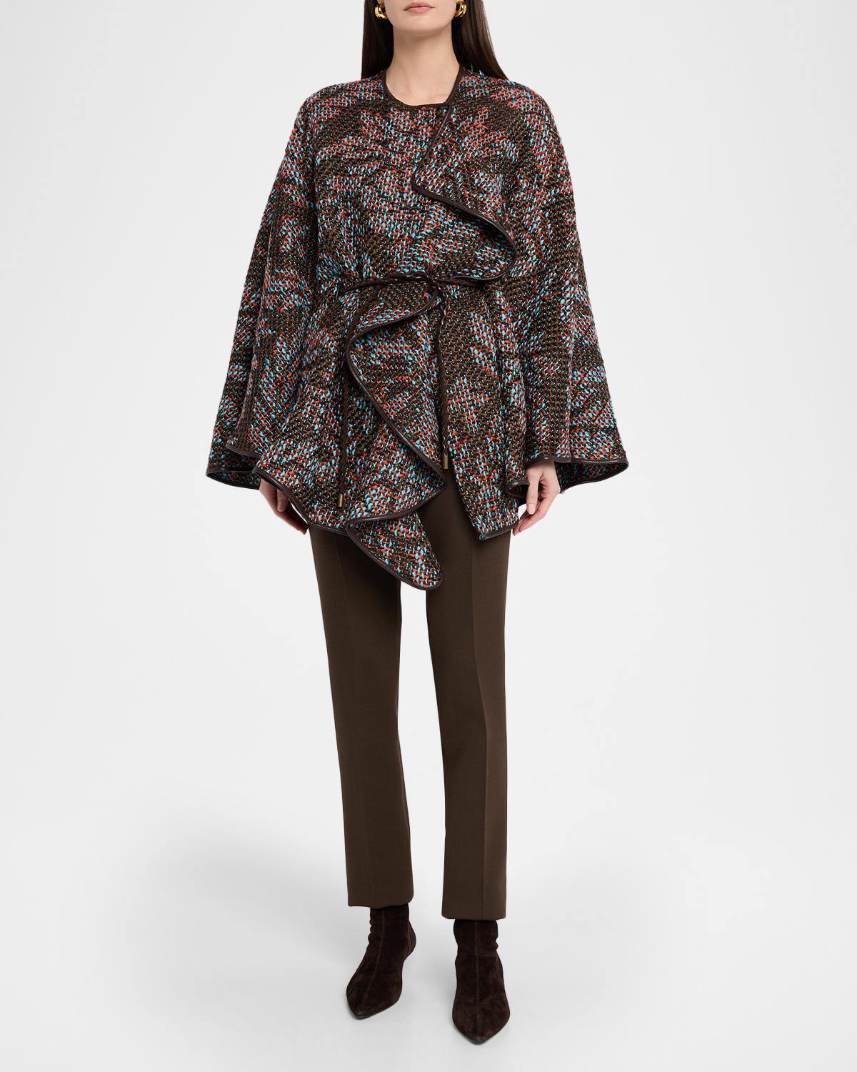 ETRO 벨티드 트위드 케이프