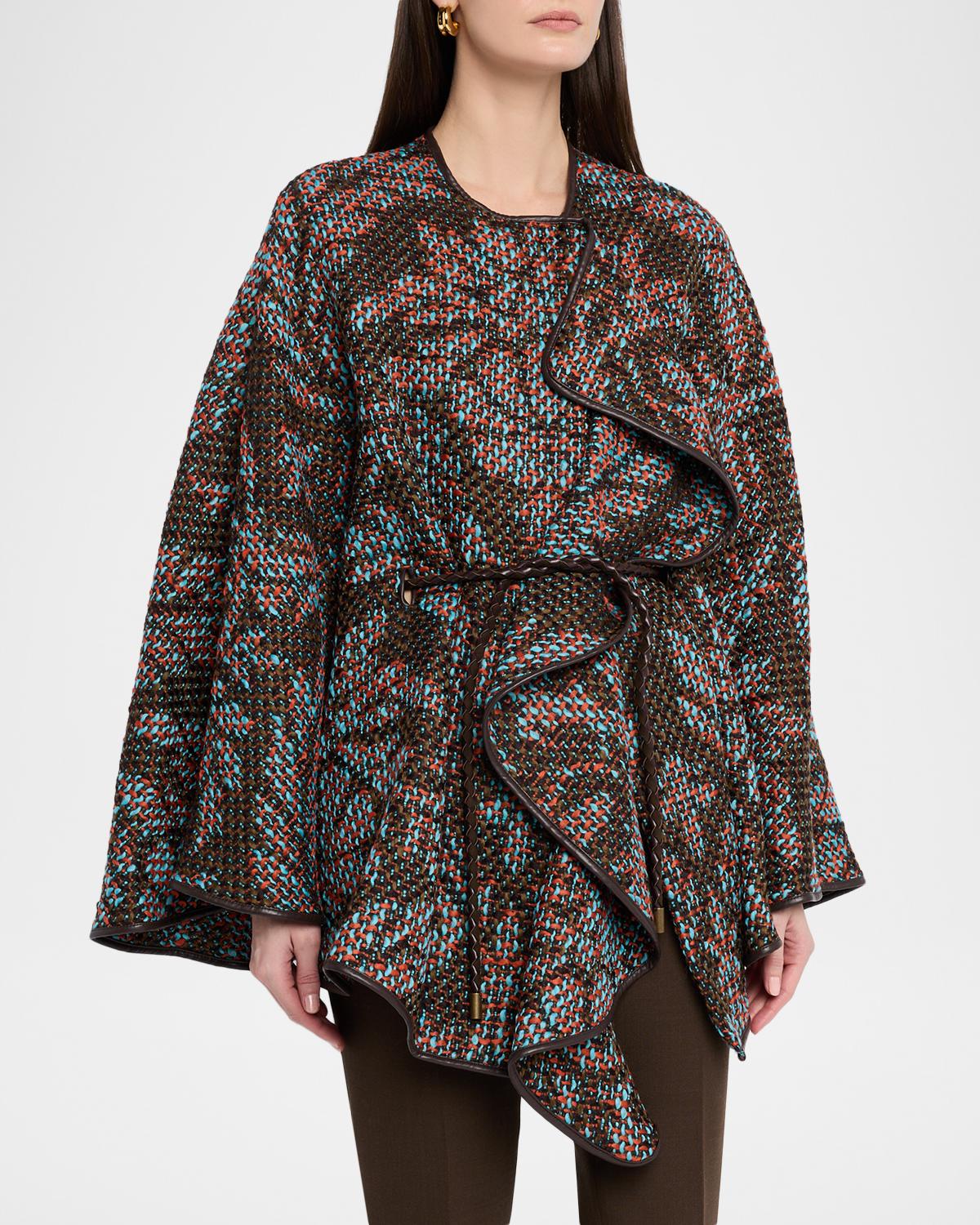 ETRO 벨티드 트위드 케이프