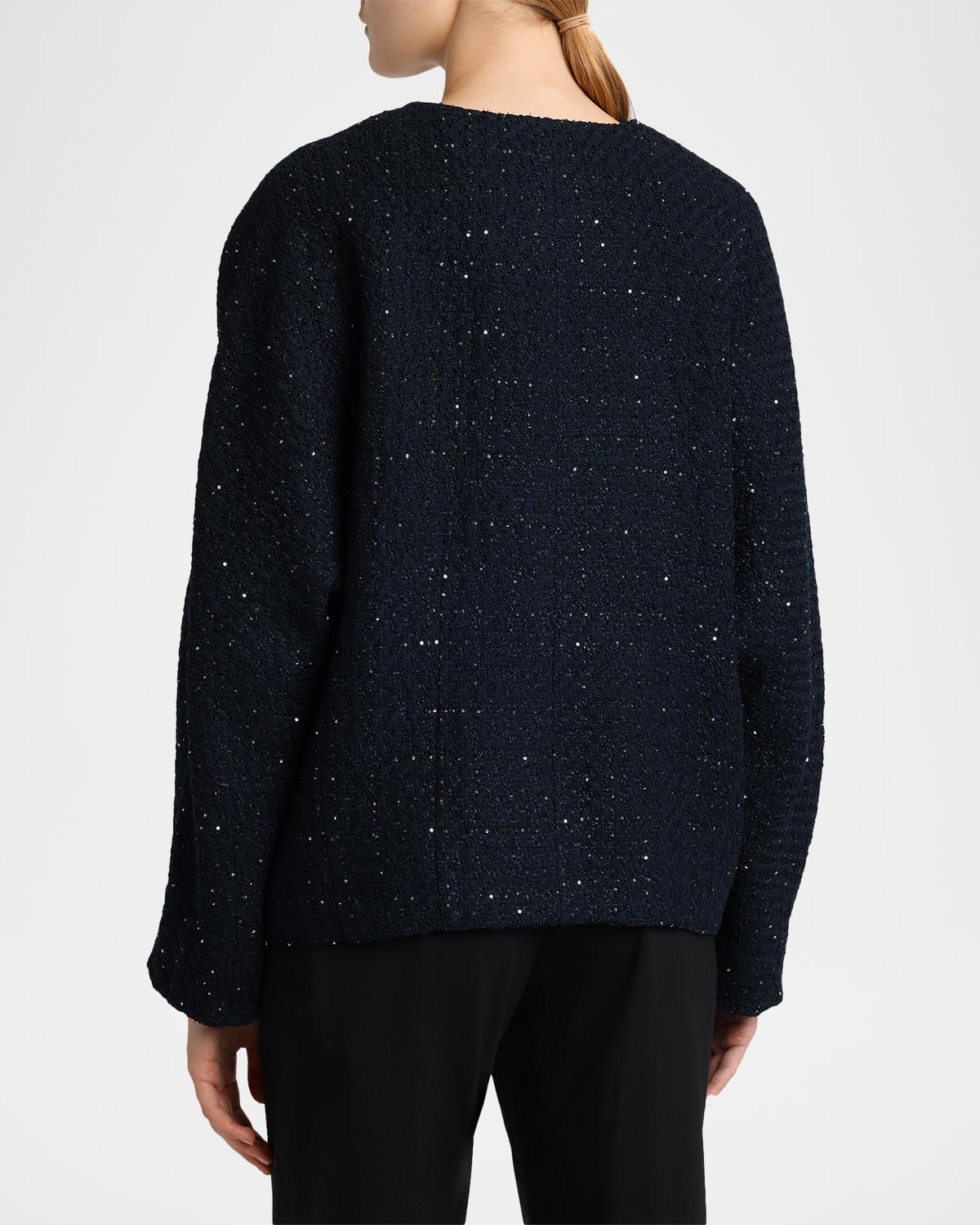 Paillette Tweed Collarless Jacket - thumbnail 3