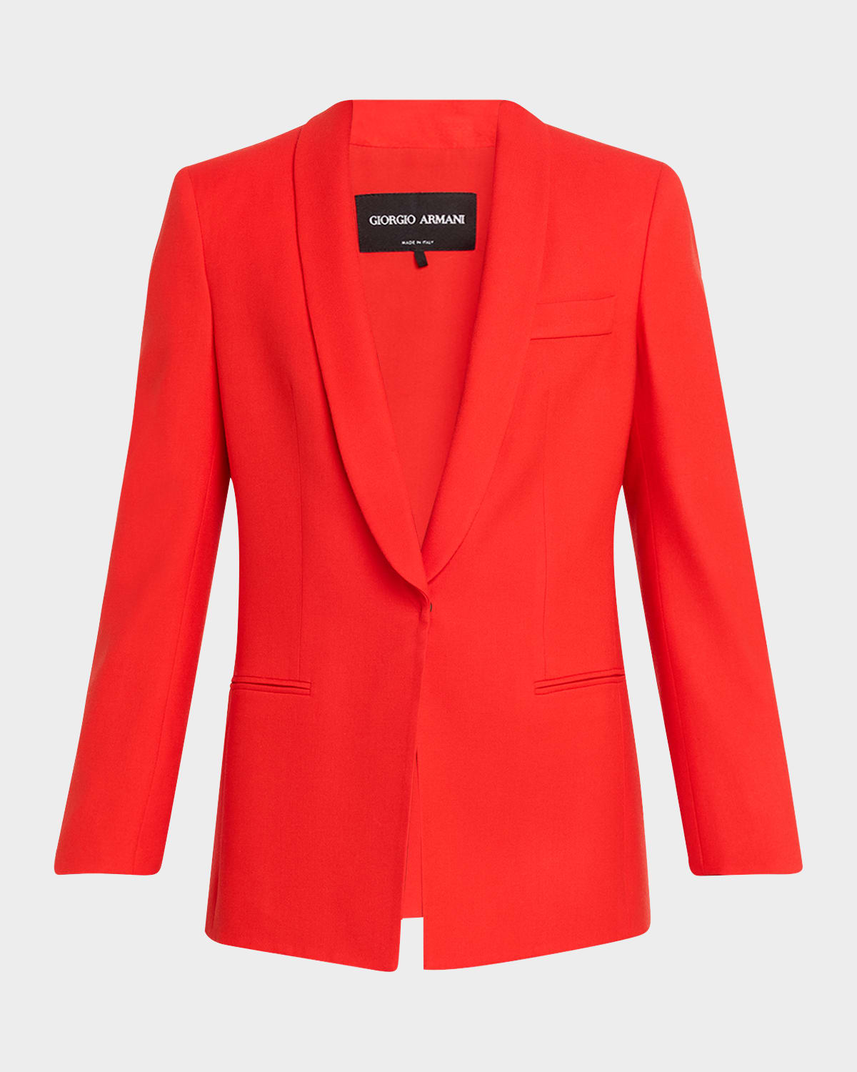 Giorgio Armani Virgin Wool Single-Breasted Longline Blazer