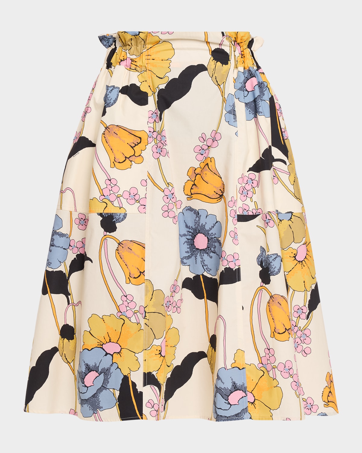 Marni Floral Cotton Midi Skirt | Neiman Marcus