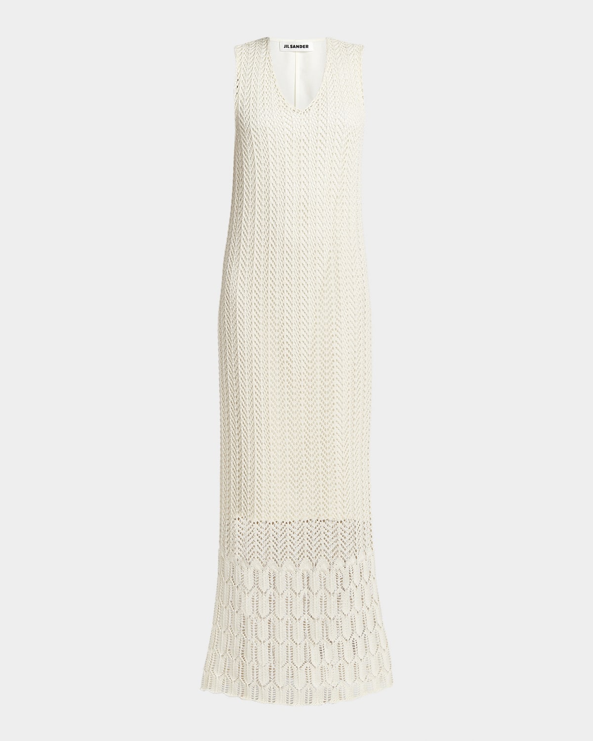 Jil Sander Crochet Knit Sleeveless Maxi Dress | Neiman Marcus