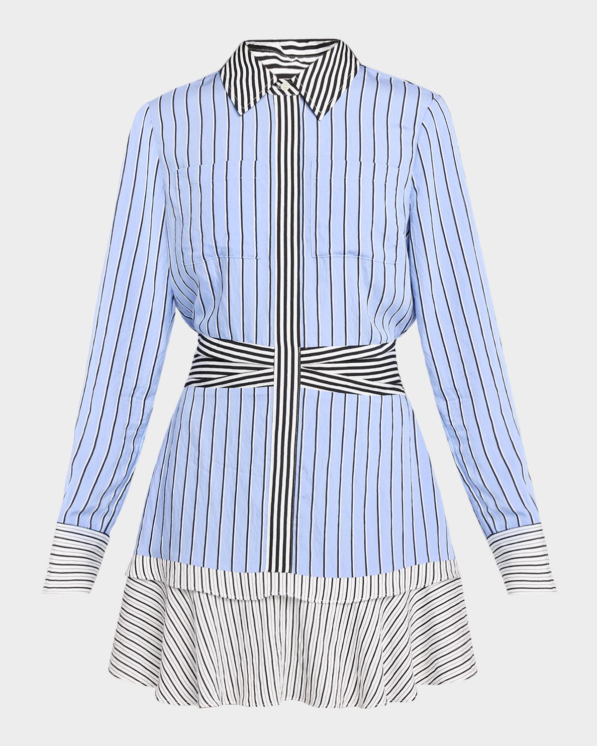 Ramy Brook Solana Striped Mini Shirtdress | Neiman Marcus