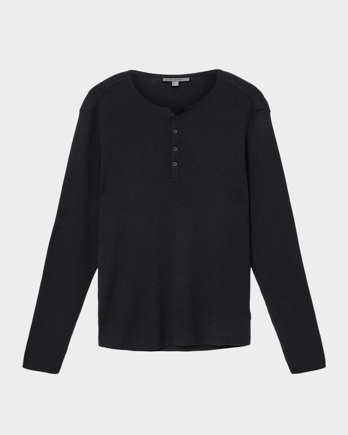 John Varvatos Men's Javis Cotton and Cashmere Long-Sleeve Henley T