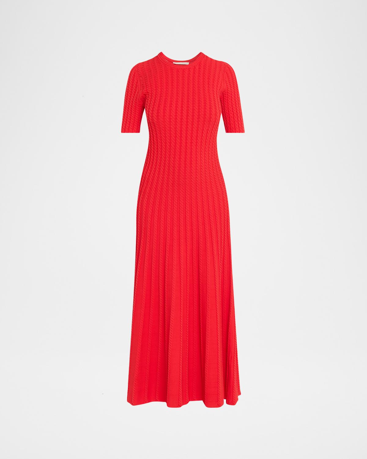 Jason Wu Collection Cable-Knit Midi Sweater Dress | Neiman Marcus