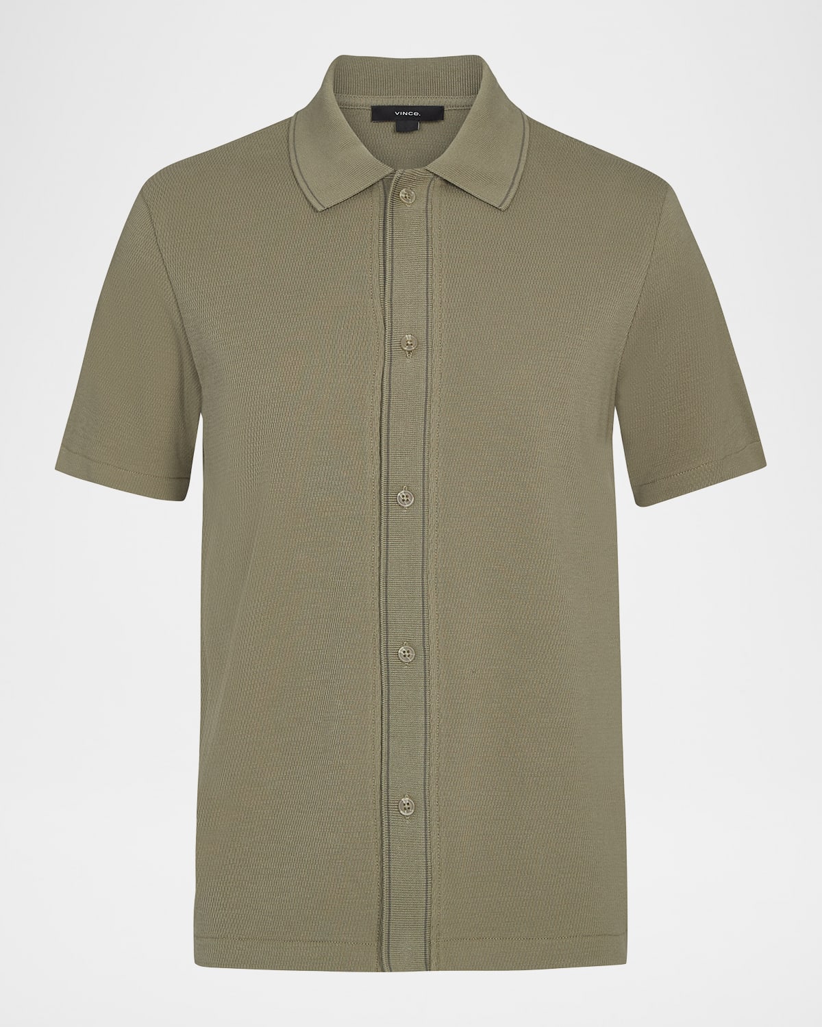 Men's Cotton Jacquard Knit Short-Sleeve Button-Down Shirt | Neiman