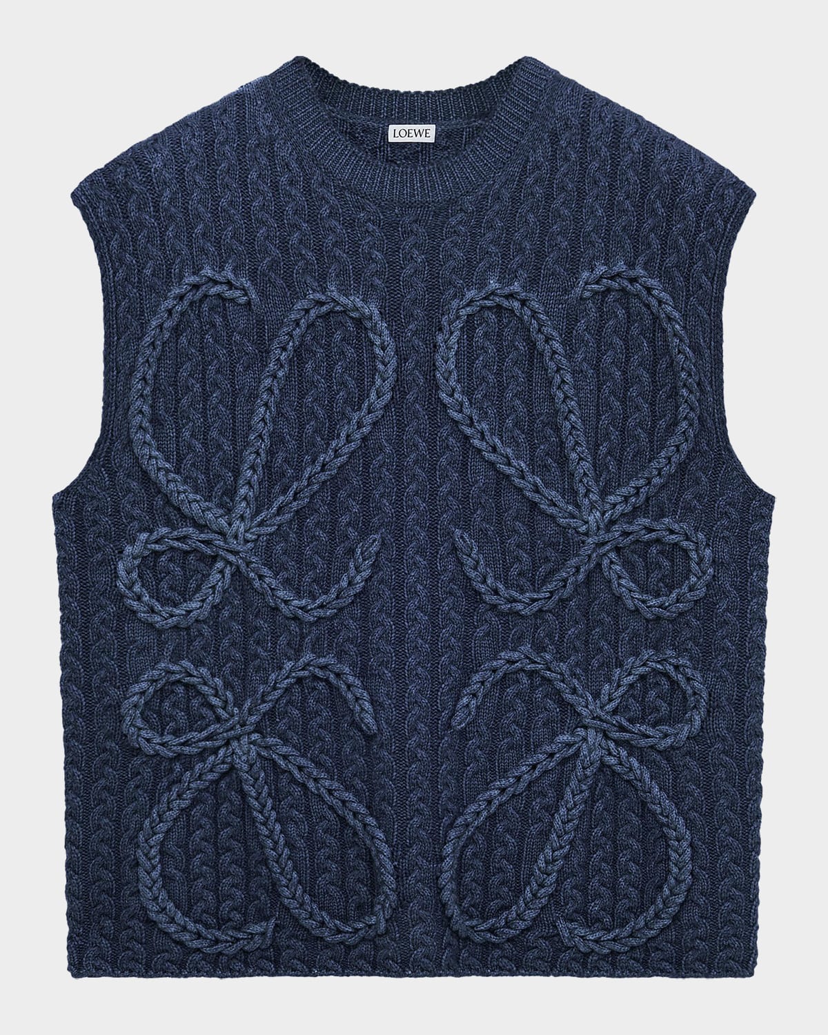 Loewe Anagram Cable Knit Vest | Neiman Marcus