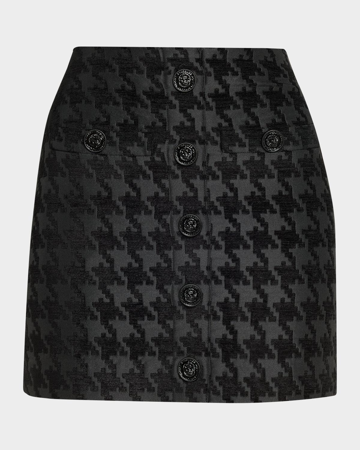L'AGENCE Mireya Houndstooth Jacquard Mini Skirt | Neiman Marcus