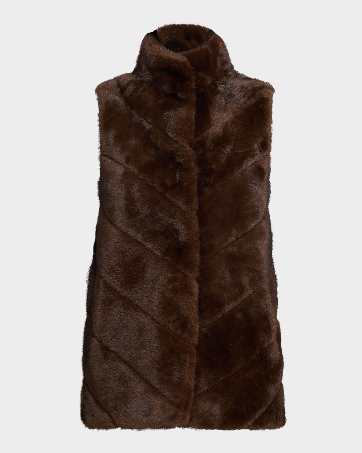 Lyla Grant Fur-Free Chevron Faux Mink Vest | Neiman Marcus