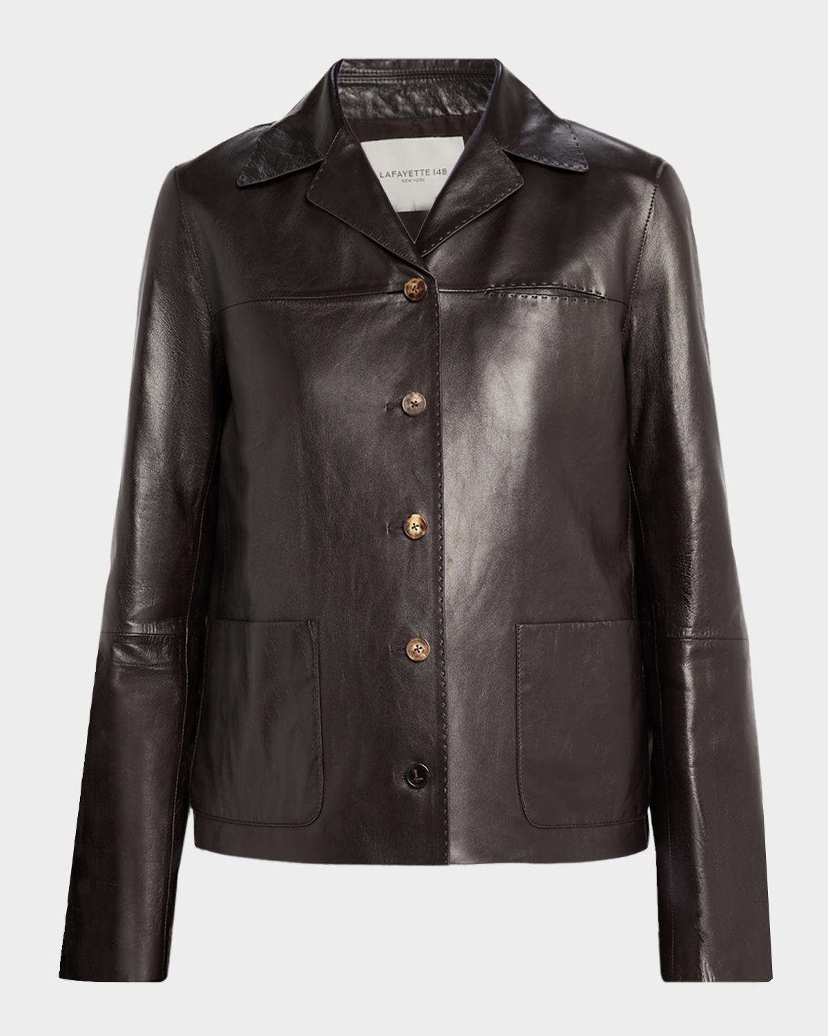 Button-Down Nappa Leather Jacket