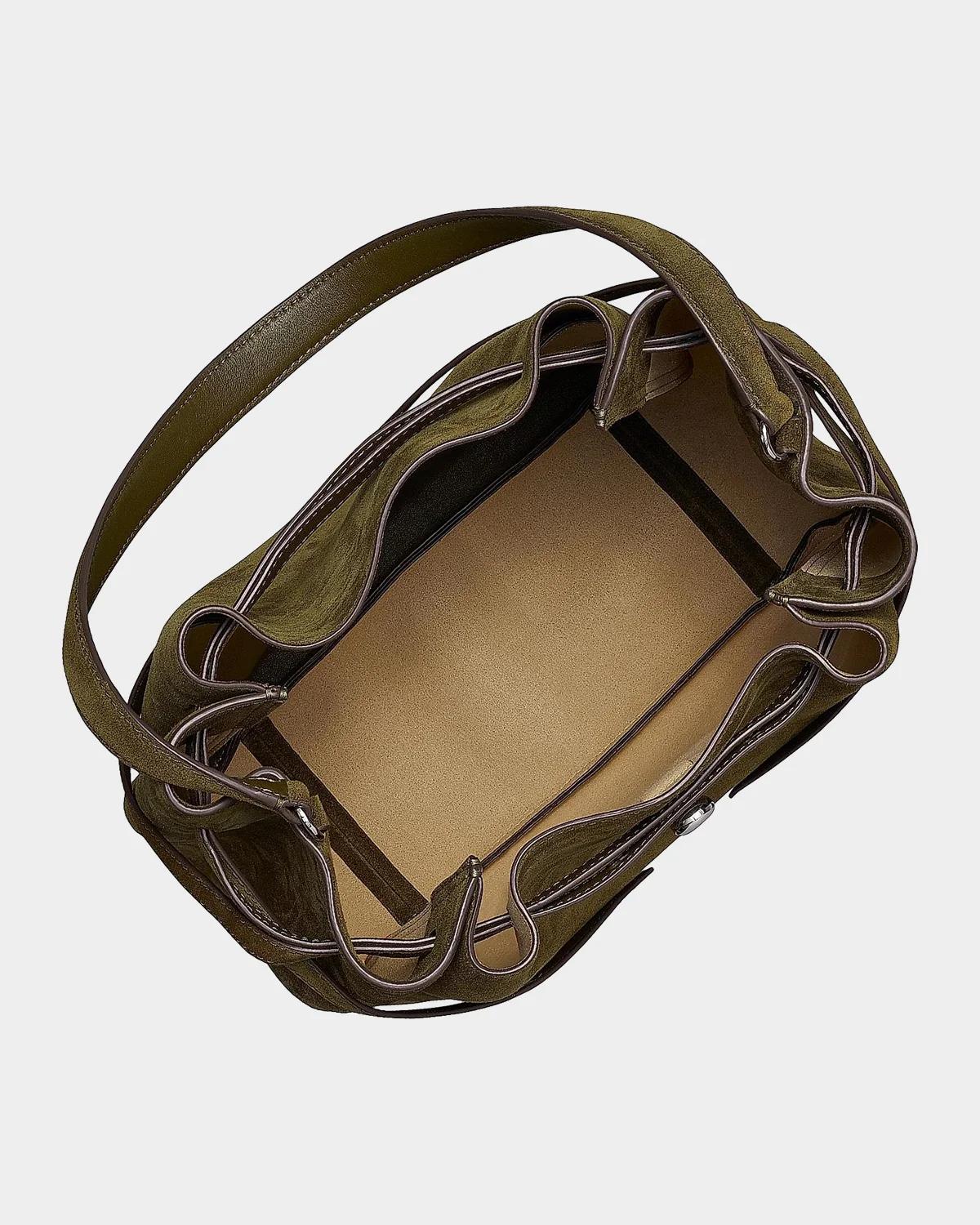 TORY BURCH 라지 로미 스웨이드 버킷백