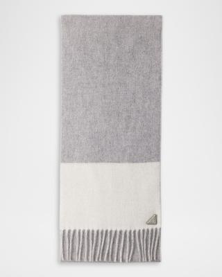 小物 PRADA, 19FW FRINGE MOHAIR MUFFLER Prada Cashmere Fringe Trim Scarf | Neiman Marcus