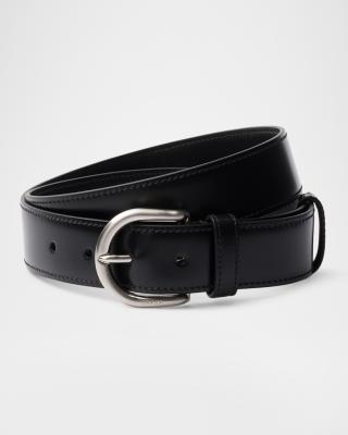 PRADAベルト Prada Men's Leather Logo-Engraved Buckle Belt | Neiman Marcus