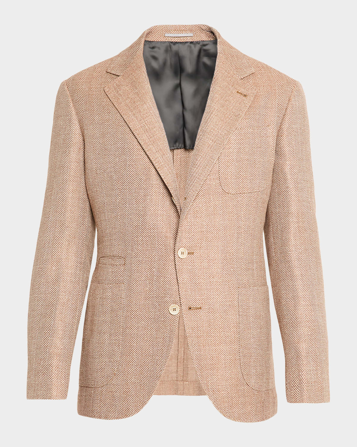 Brunello Cucinelli Men's Wool, Silk and Linen Herringbone Suit