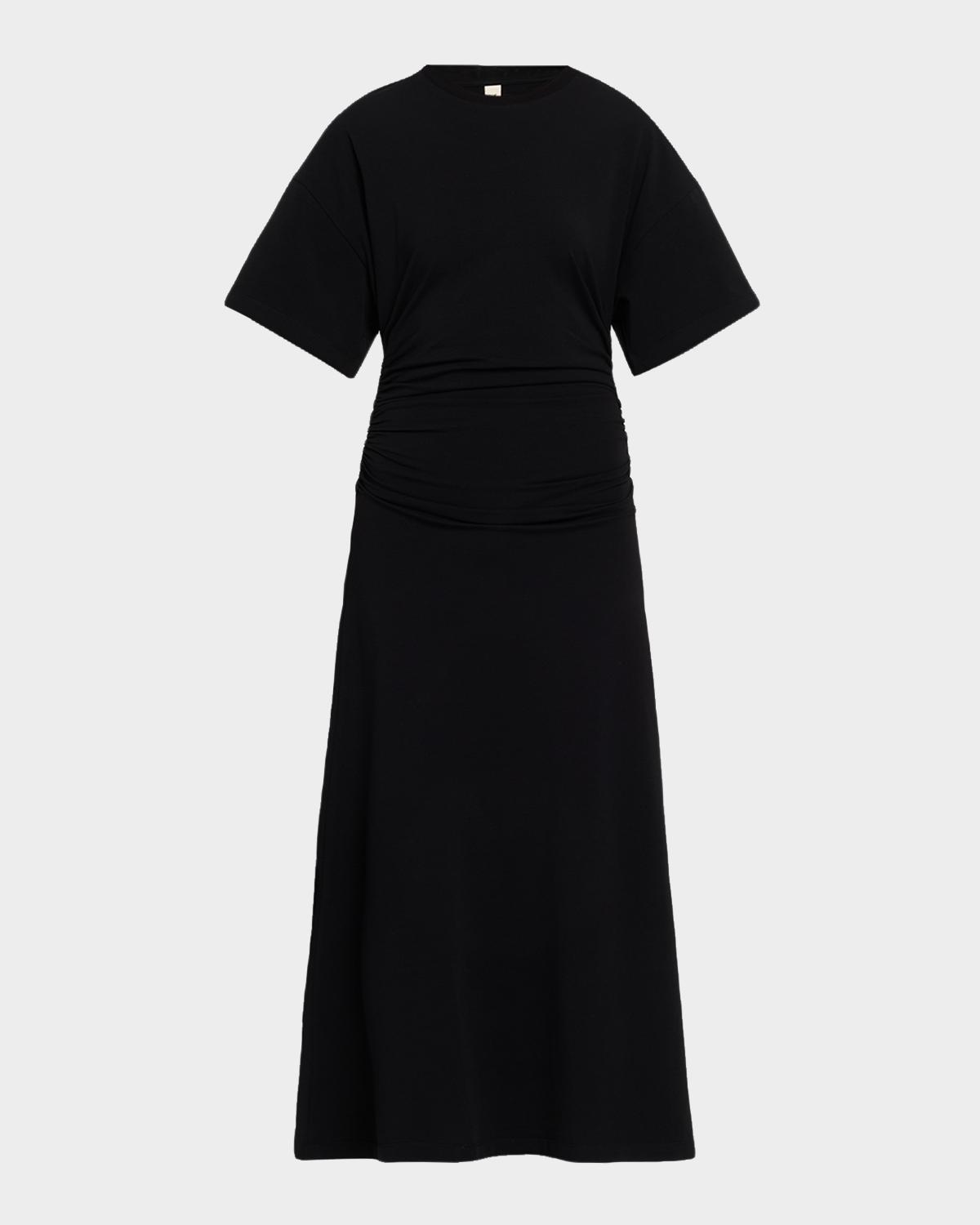 Fitted Ruched Midi Dress