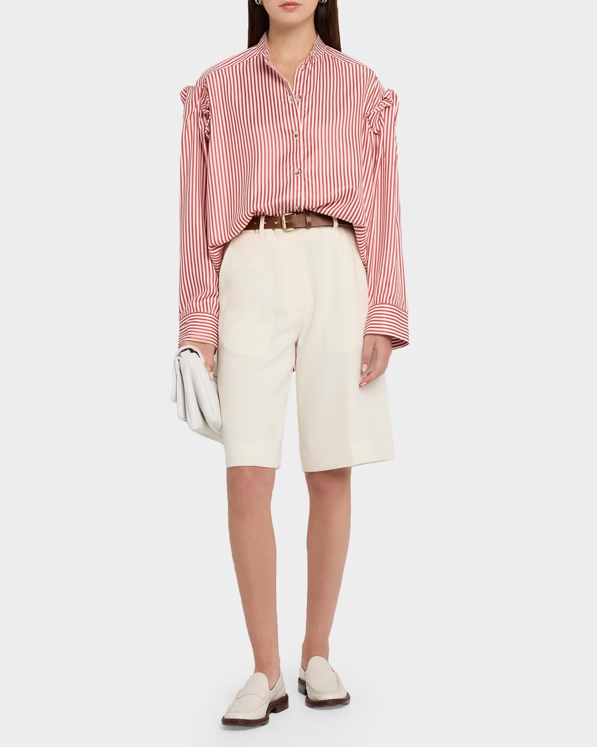 Striped Ruffle-Trim Button-Front Shirt - thumbnail 2