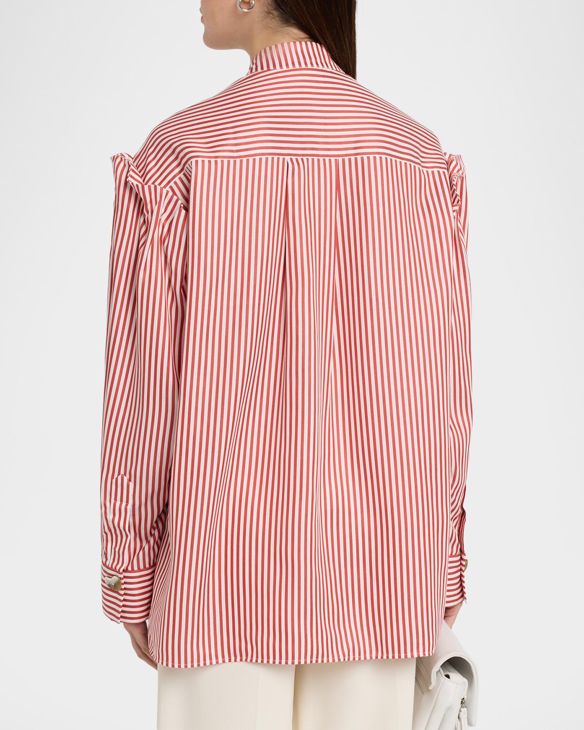 Striped Ruffle-Trim Button-Front Shirt - thumbnail 3