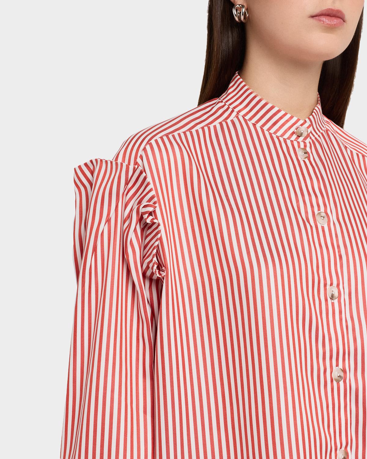 Striped Ruffle-Trim Button-Front Shirt - thumbnail 5
