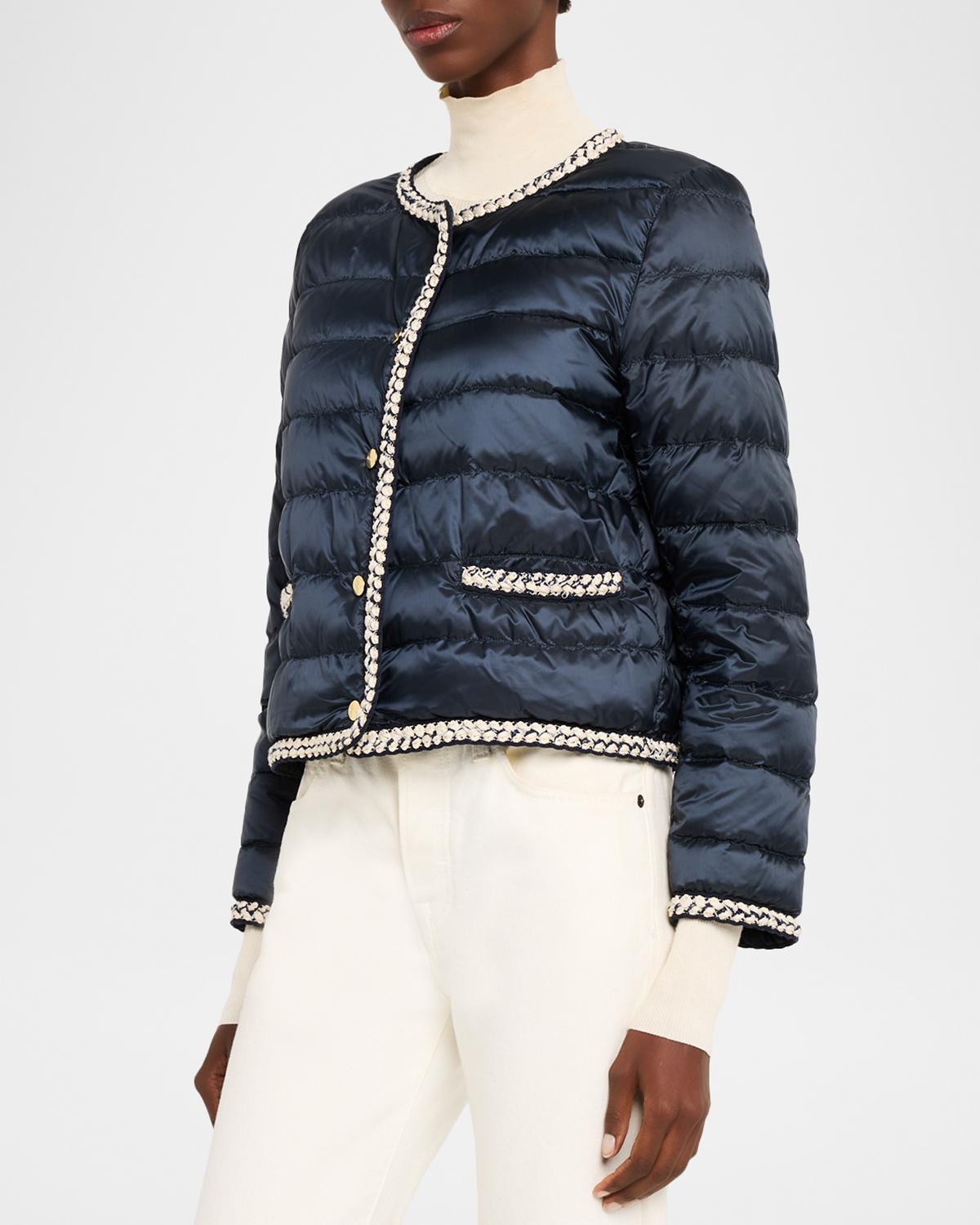 Quilted Braid-Trim Puffer Coat - thumbnail 4