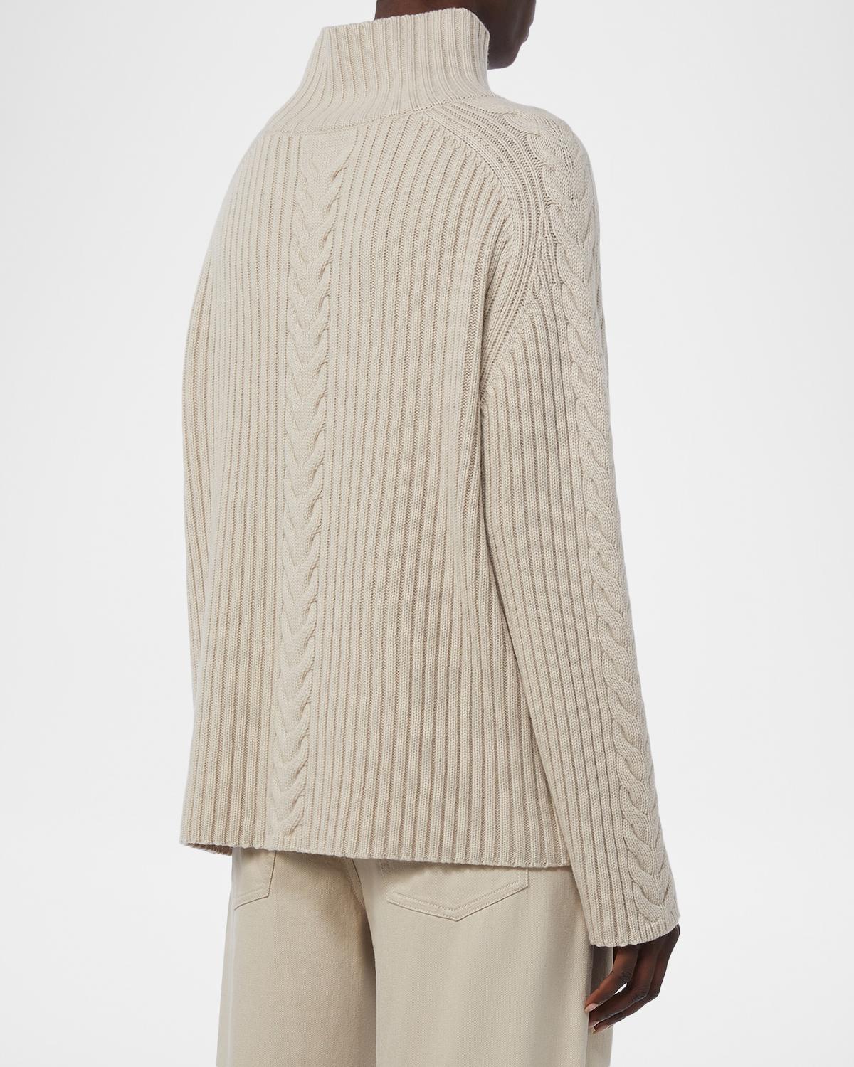 Miele Wool Cable Knit Turtleneck Sweater - thumbnail 2