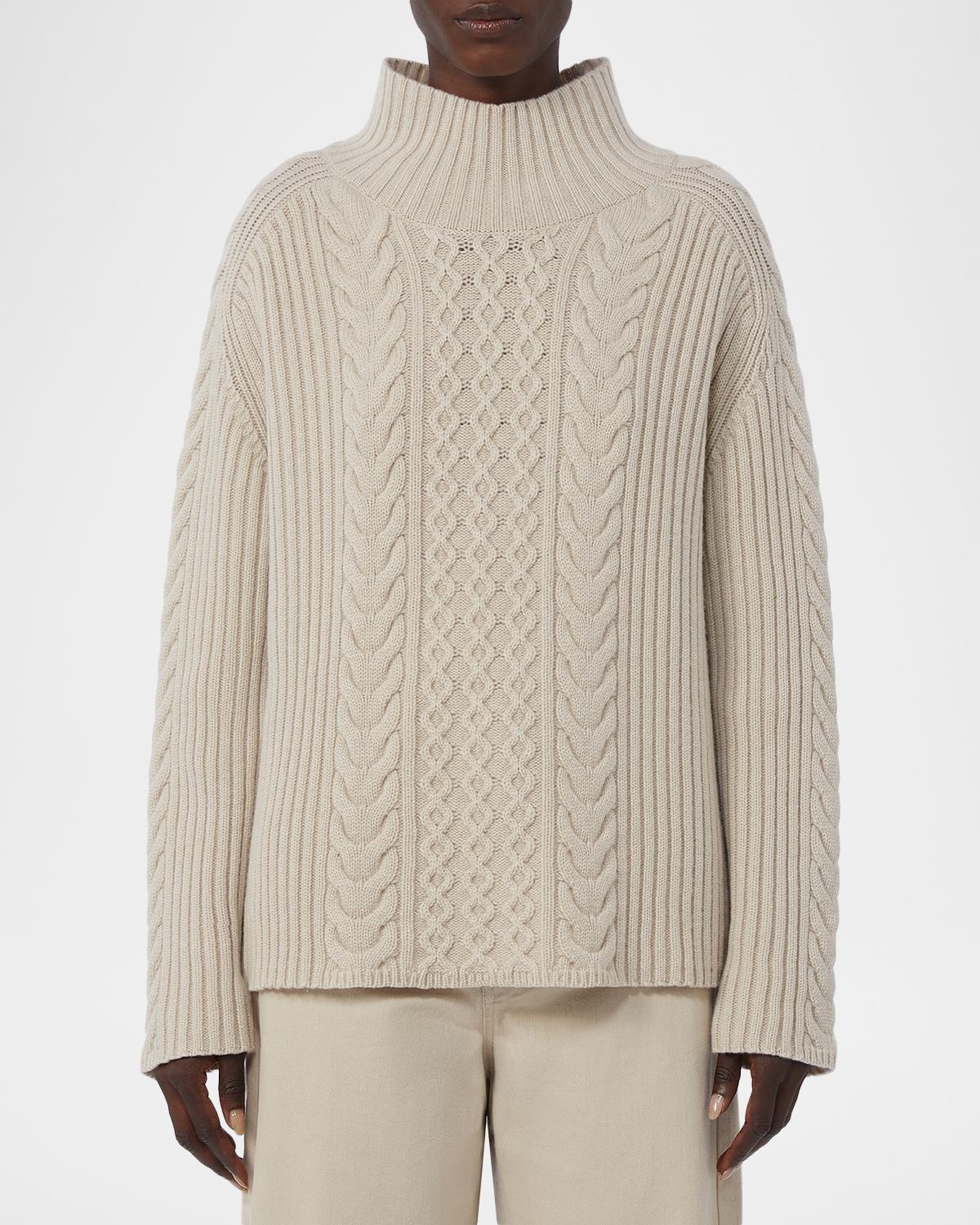 Miele Wool Cable Knit Turtleneck Sweater - thumbnail 3