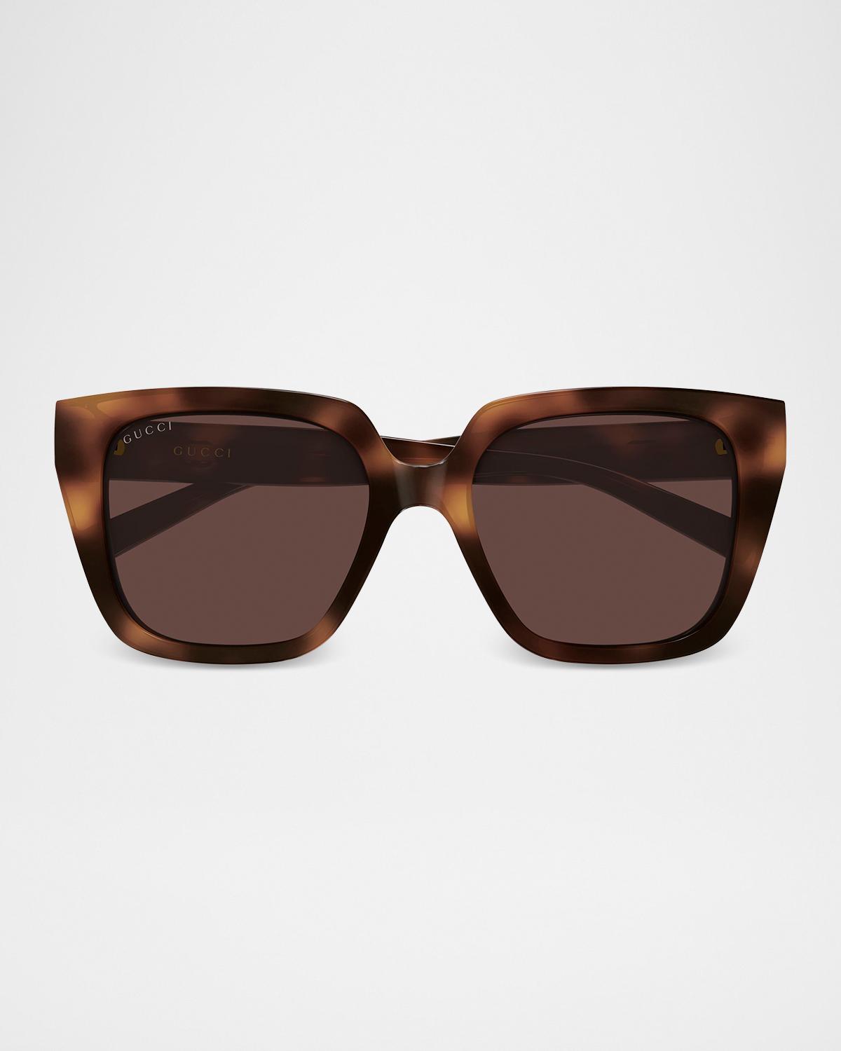 Gucci Square Acetate 54mm Sunglasses Gucci Block Bending 54mm Metal Square Sunglasses | Neiman Marcus main image 4