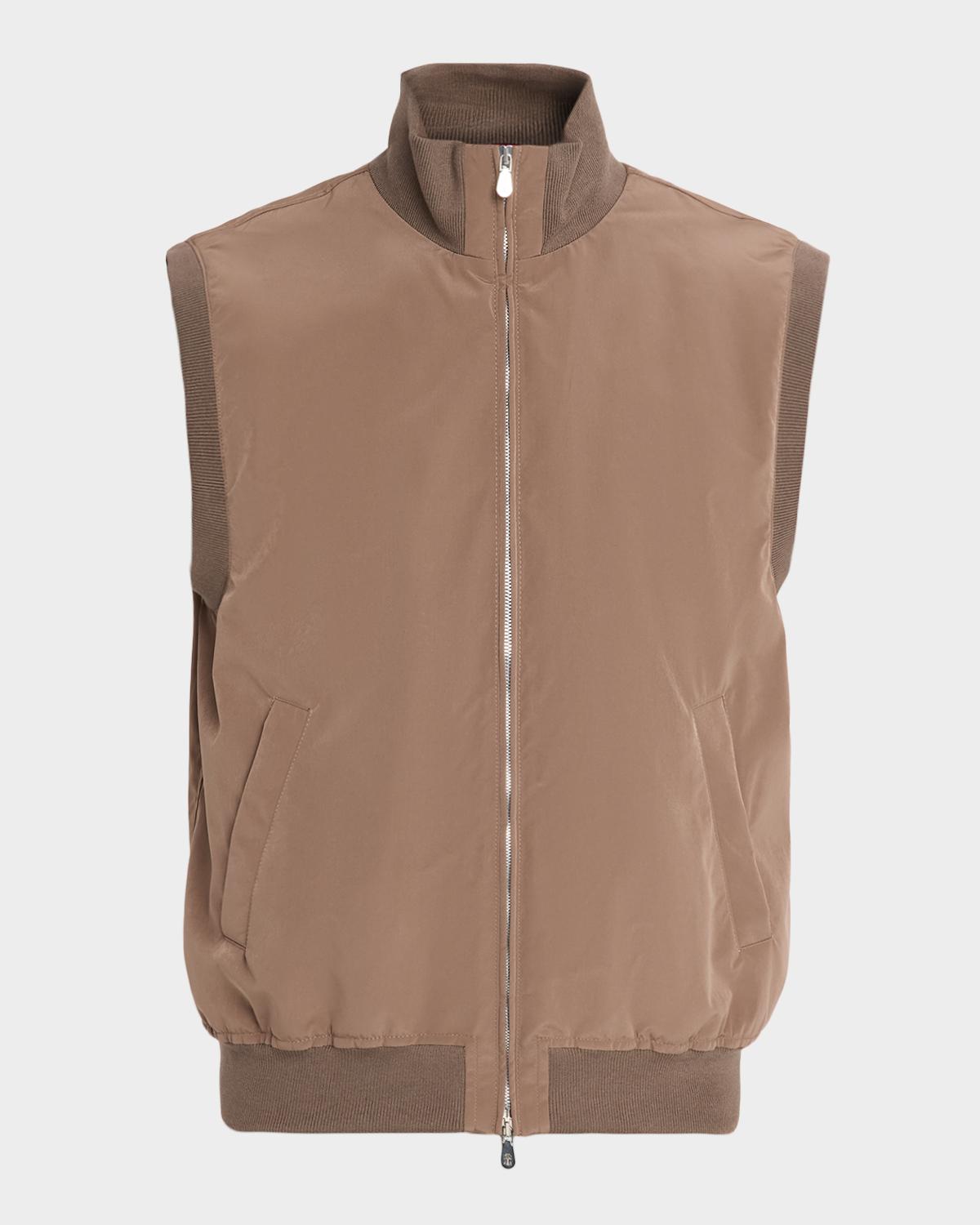 Brunello Cucinelli スパンコール付 ベスト Brunello Cucinelli Men's Water-Resistant Full-Zip Vest | Neiman Marcus