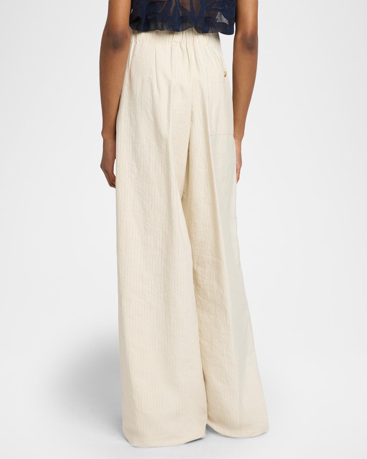 Pila Pinstriped Wide-Leg Pull-On Pants - thumbnail 3