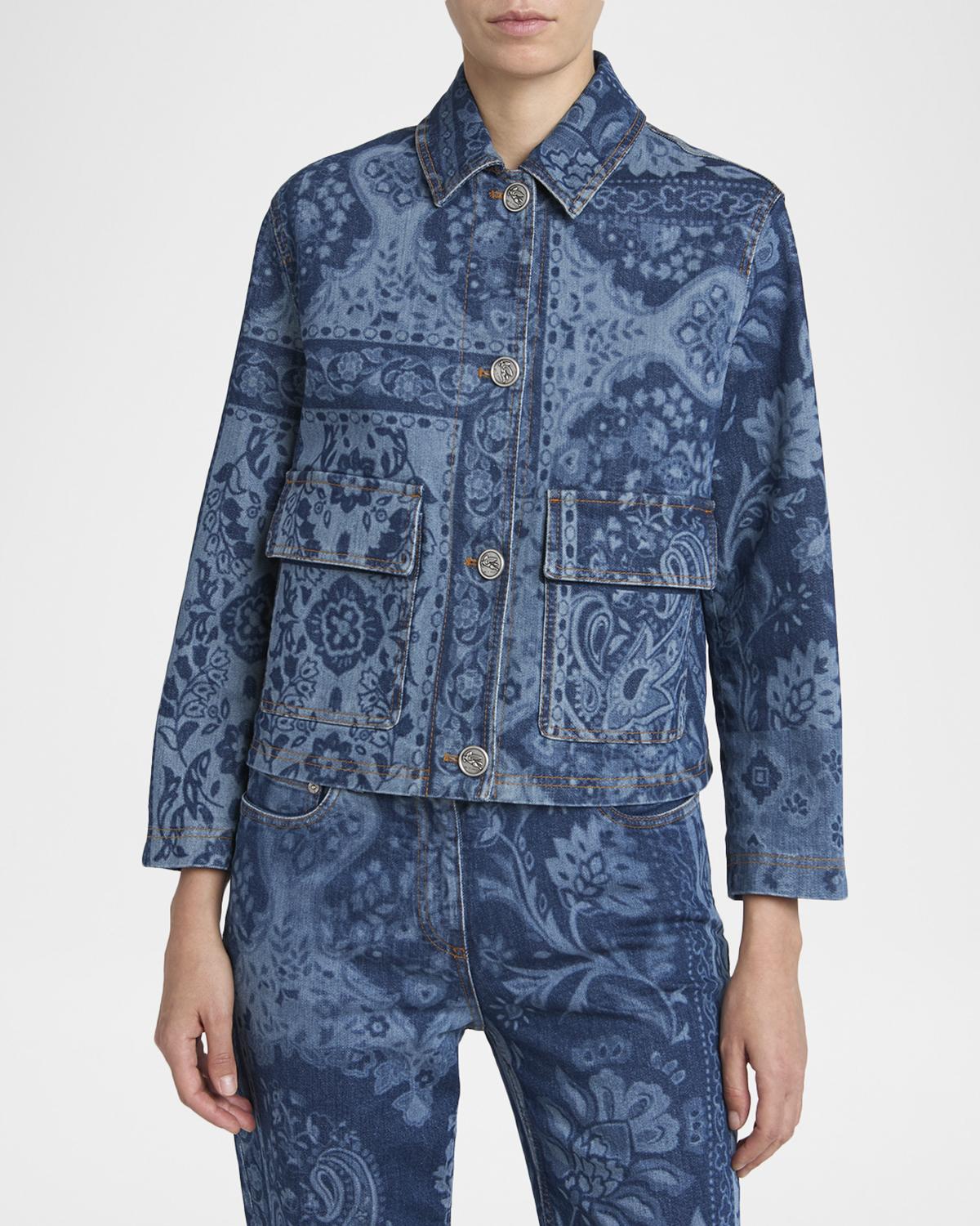 ETRO 자카드 데님 자켓