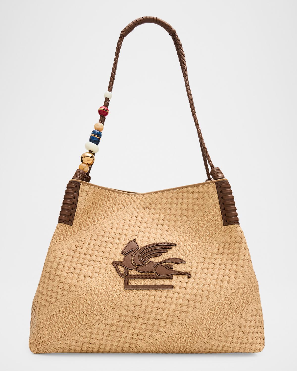 Etro Large Libra Raffia Shopping Tote Bag | Neiman Marcus