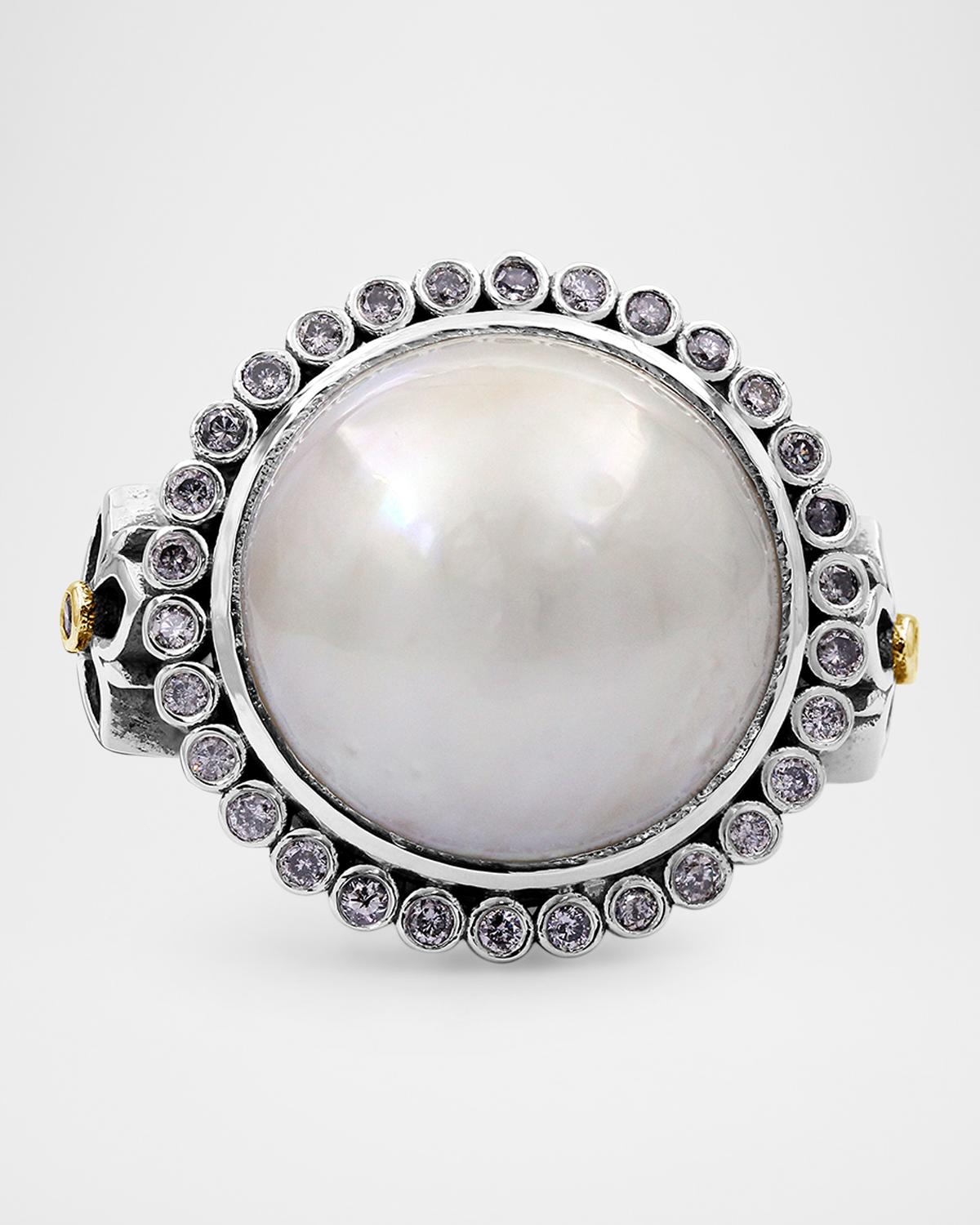 Stephen Dweck White Pearl Ring with Diamonds | Neiman Marcus