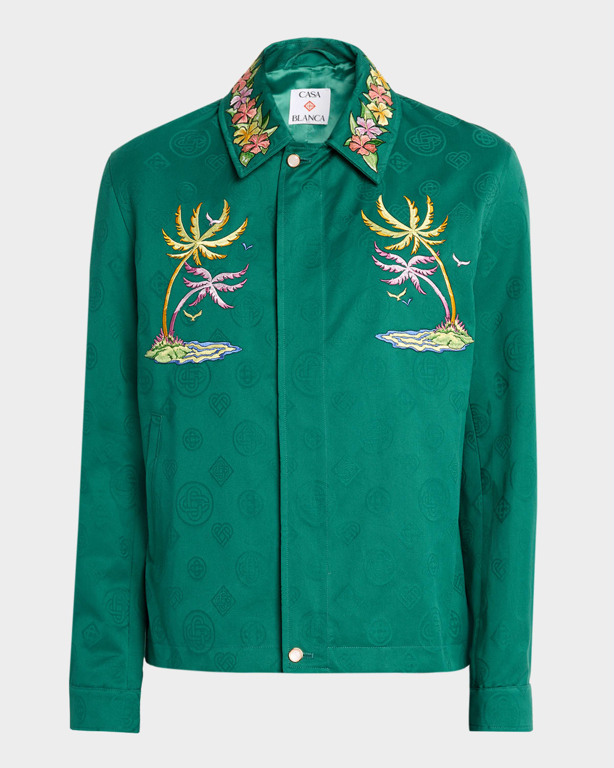 Men's Monogram Jacquard Overshirt with Embroidery