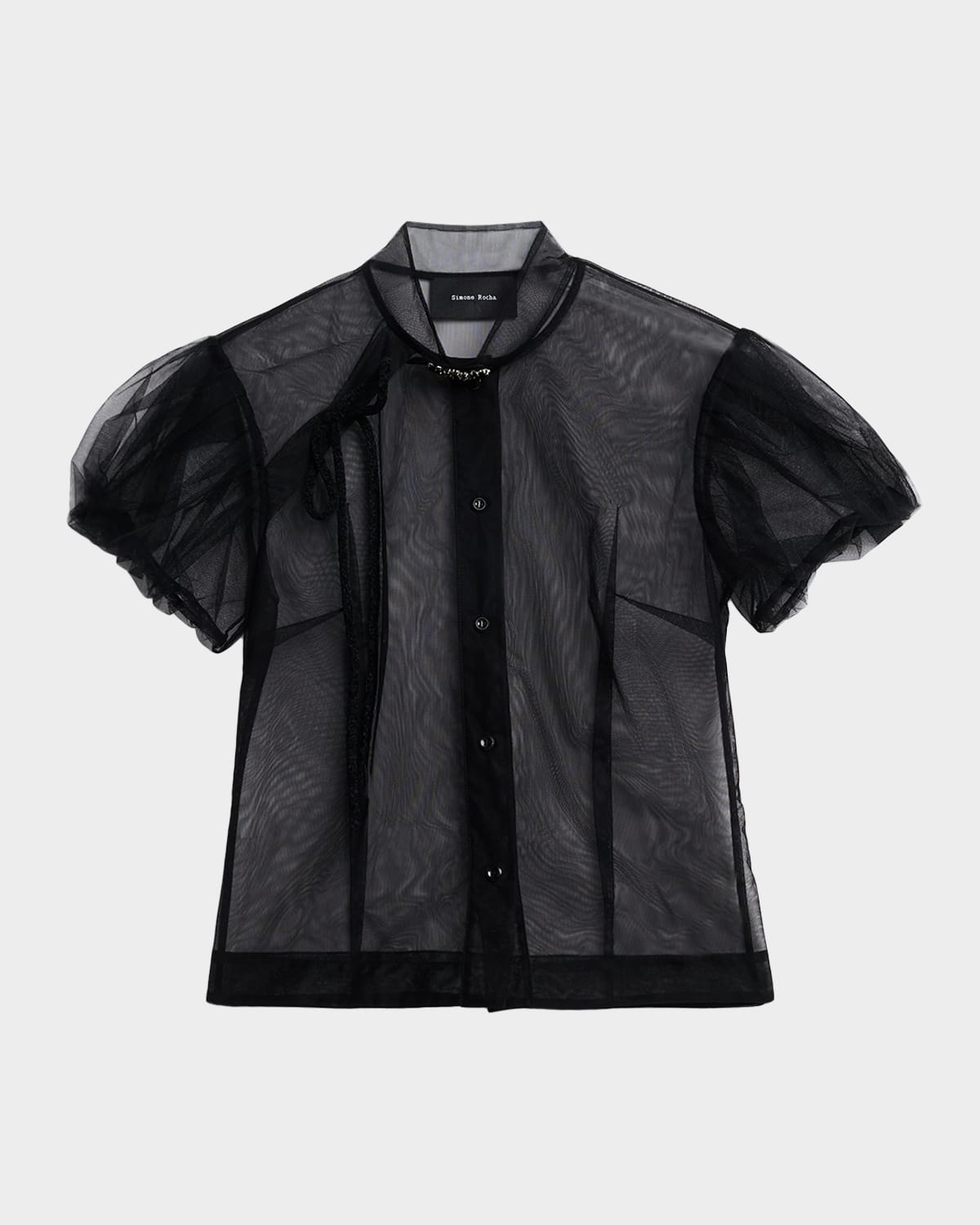 モンクレール　SIMONE ROCHA パフスリーブ パールビジュー付Tシャツ モンクレール Tシャツ パール 激安 モンクレールスーパーコピー T
