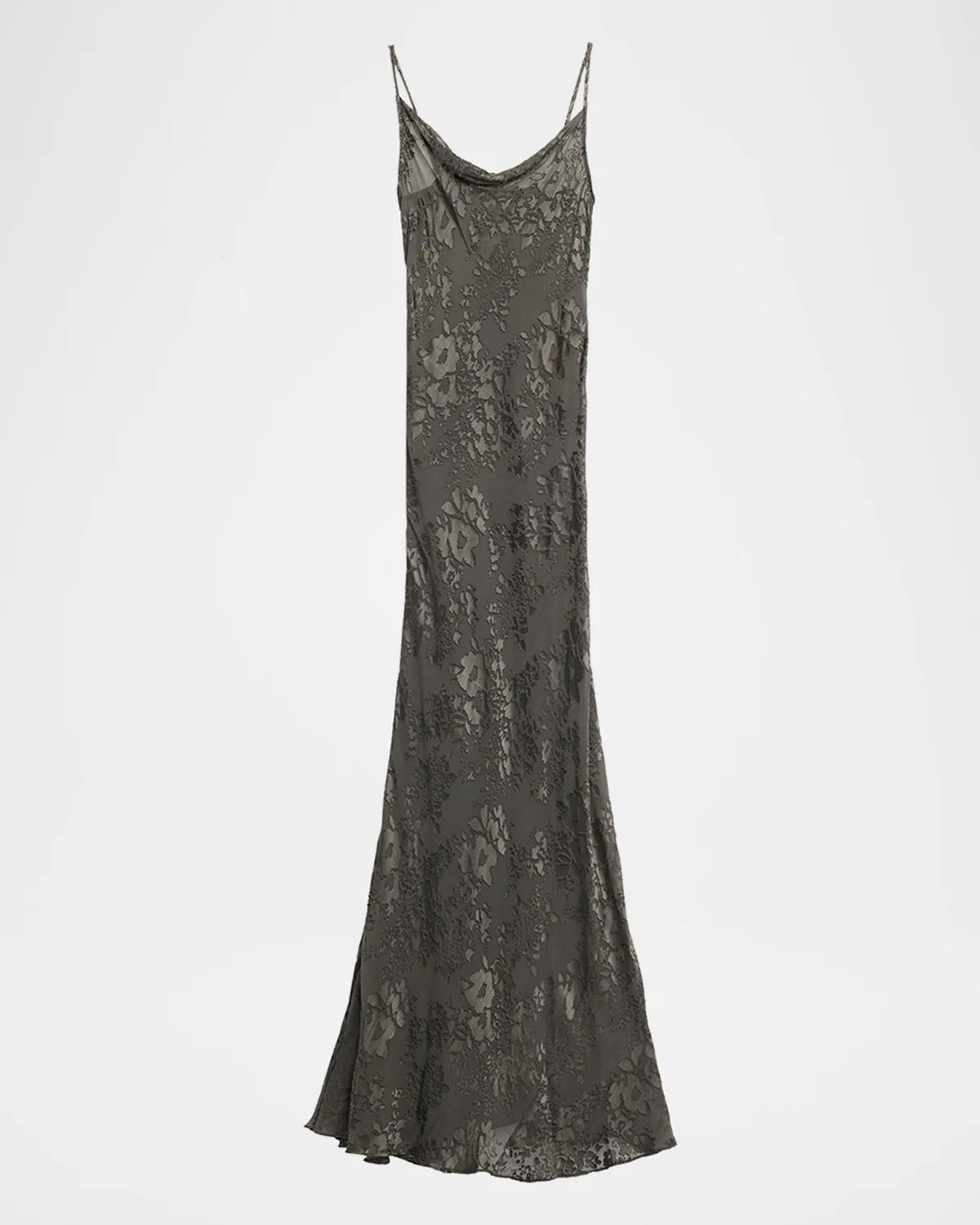 Christine Burnout Satin Gown