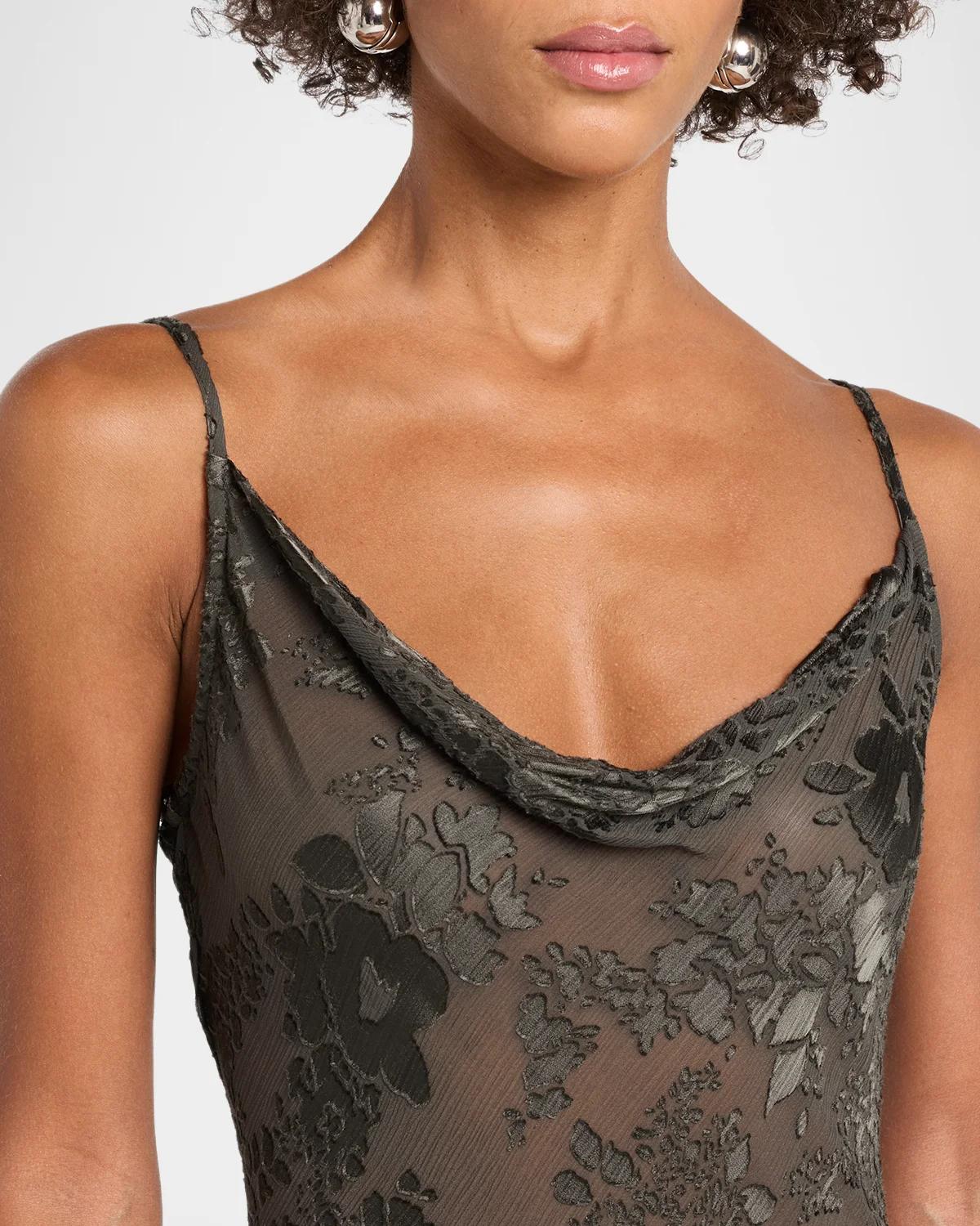 Christine Burnout Satin Gown - thumbnail 5