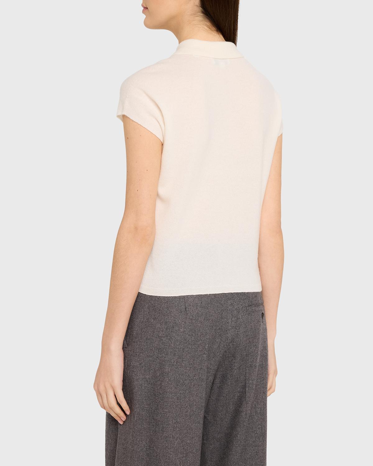 Short-Sleeve Cashmere-Blend Polo Sweater - thumbnail 3