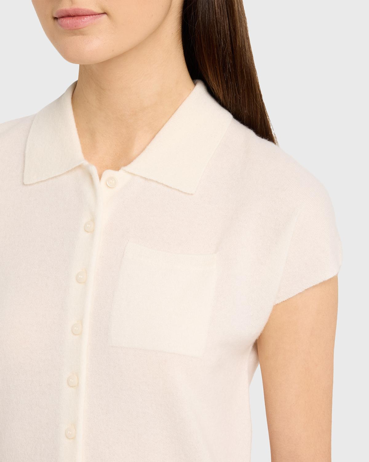 Short-Sleeve Cashmere-Blend Polo Sweater - thumbnail 5