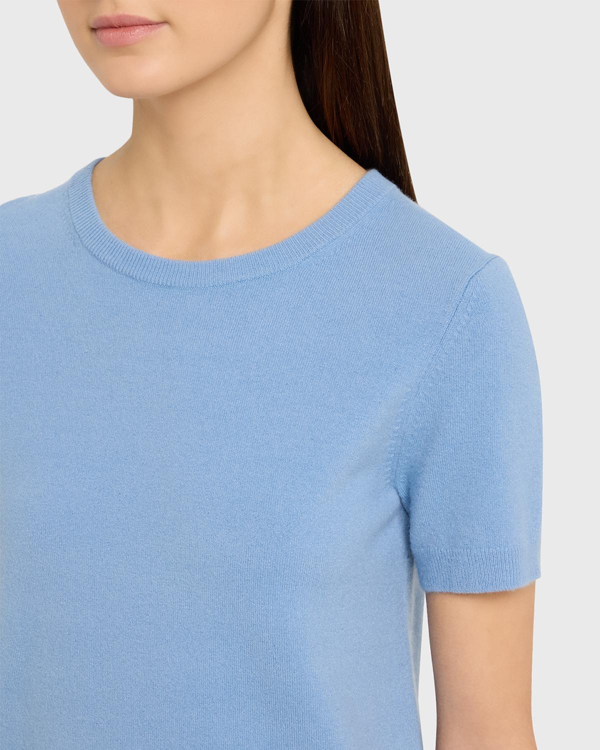 Cashmere-Blend Short-Sleeve Crewneck Sweater - thumbnail 5