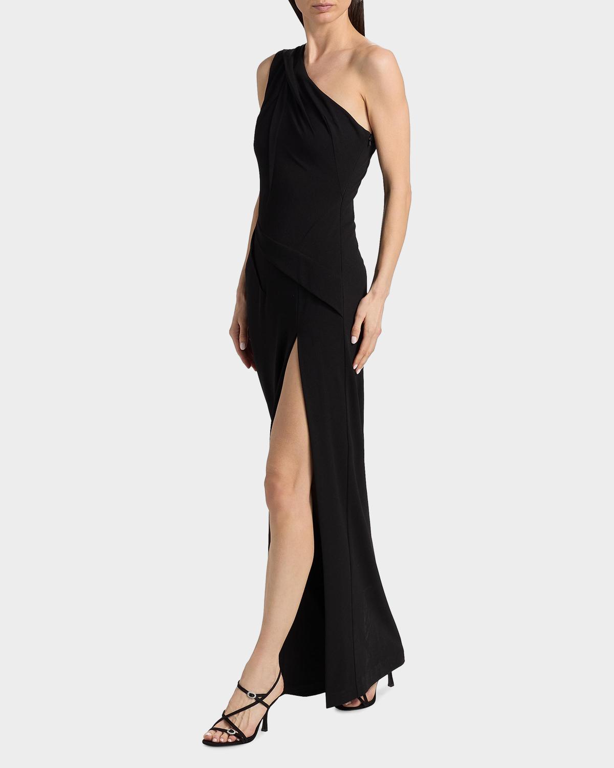 Arliss One-Shoulder Crepe Gown - thumbnail 2