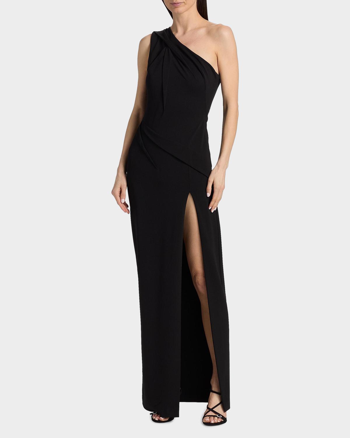 Arliss One-Shoulder Crepe Gown - thumbnail 4