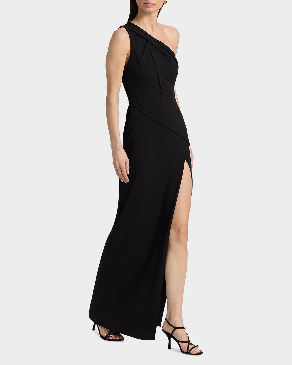 Arliss One-Shoulder Crepe Gown - thumbnail 6