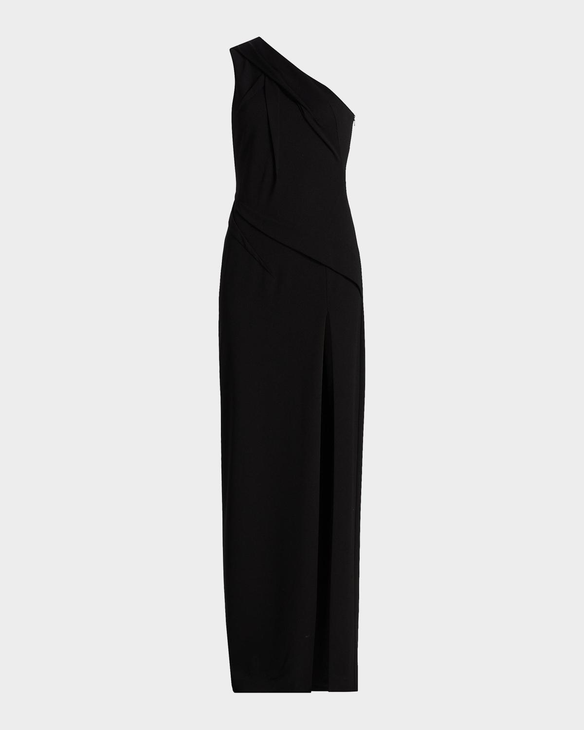 Arliss One-Shoulder Crepe Gown