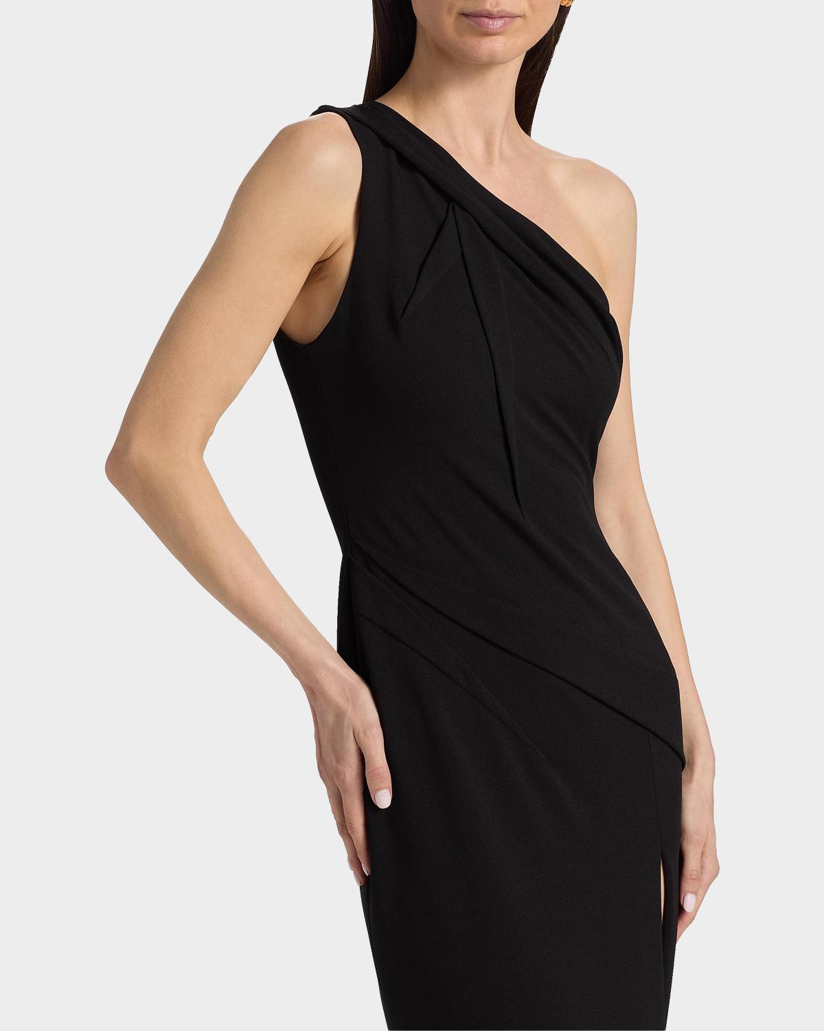 Arliss One-Shoulder Crepe Gown - thumbnail 7