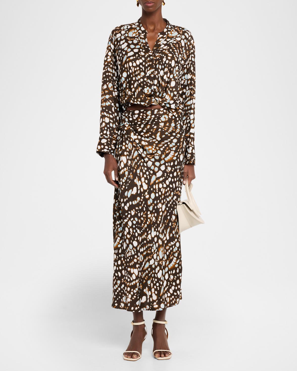 Jean Spotted Column Skirt - thumbnail 2