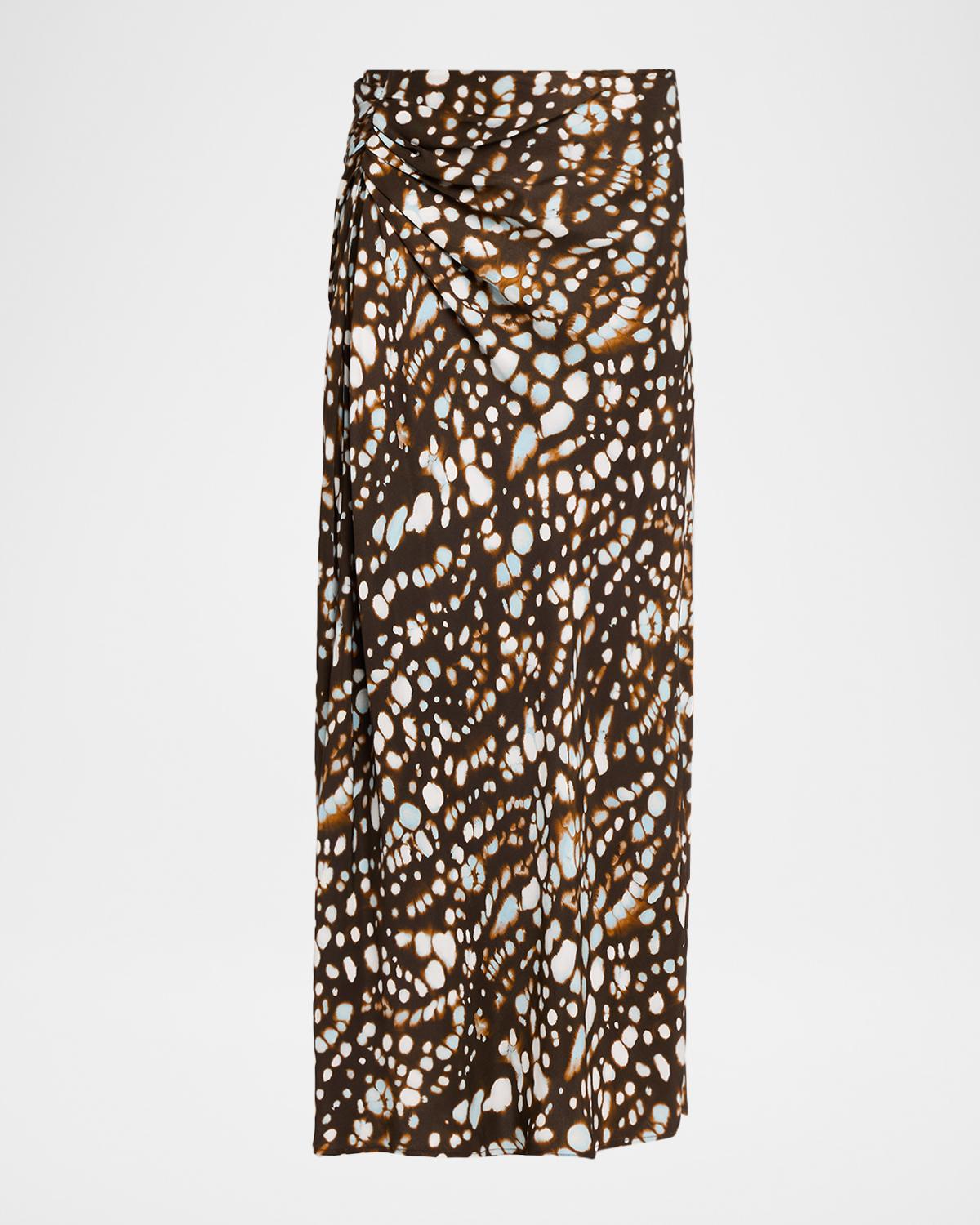 Jean Spotted Column Skirt